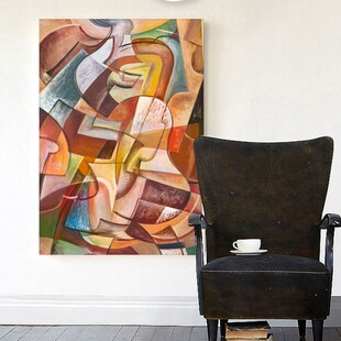 缤纷世界色彩现代抽象艺术大幅面装饰画 商业酒店会所油画布壁画