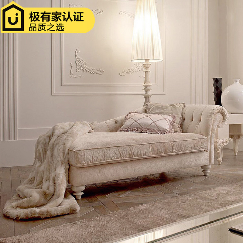 欧式新古典布艺贵妃椅小户型卧室美人榻可拆洗躺椅沙发休闲太妃椅