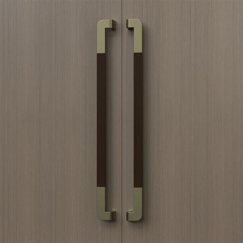 高档钢化玻璃双开大门拉手不锈钢实木酒店商铺包厢会议室大门把手