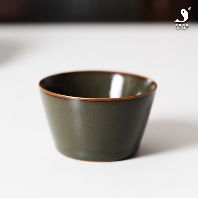大鱼美器 陶瓷马蹄主人杯 茶叶沫釉茶杯功夫茶具纯手工杯子随手礼