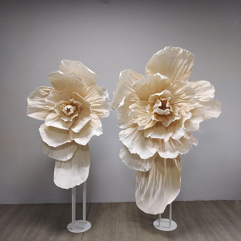 婚庆仿真手工纸艺花巨型纸花大型褶皱美塑花婚礼舞台背景装饰花艺