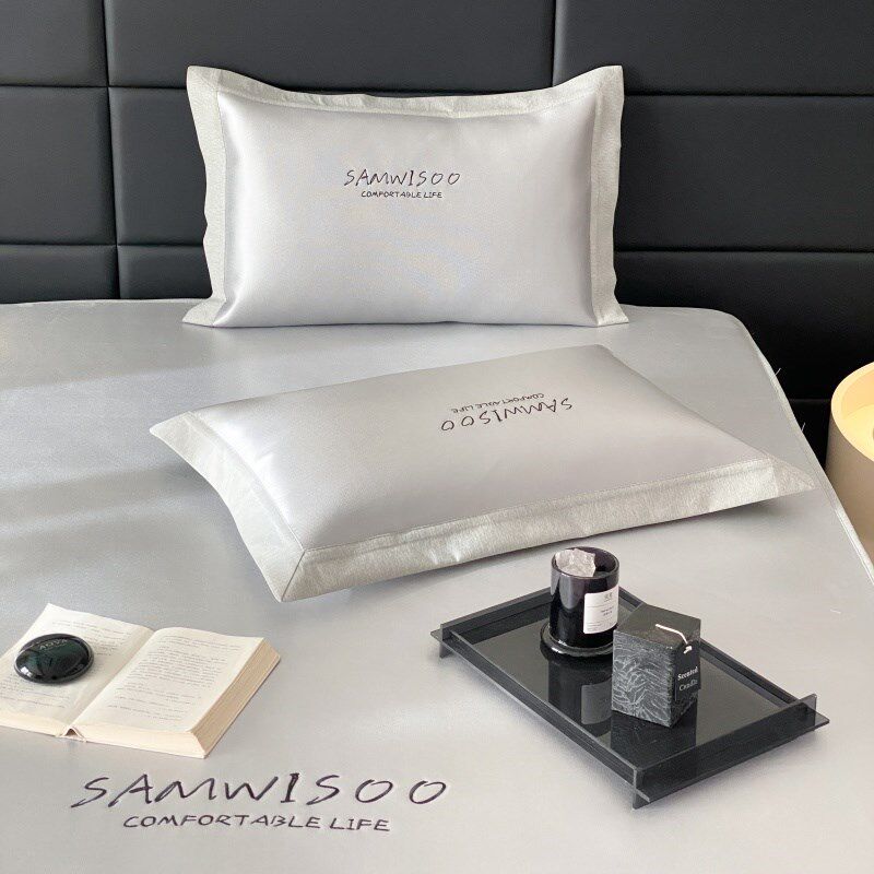 A类高端900D冰丝凉席三件套床笠款纯色刺绣夏季可水洗机洗软席子