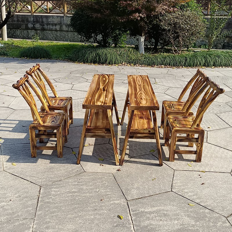 全实木层长条凳炉边菜桌子摆摊夜宵板凳长板凳餐桌老式复古凳桌