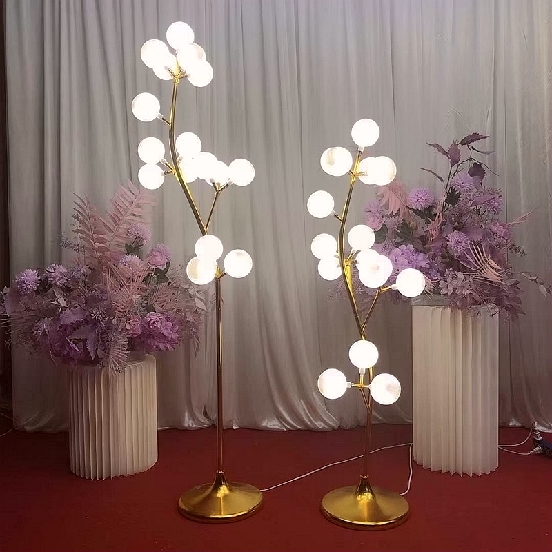 新款婚庆婚礼道具棉花树路引灯舞台橱窗布置装饰圆球发光幸福果树