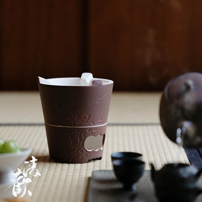 清欢丨全手工枣红陶泥碳炉 太湖石寒梅风炉 家用烧烤碳火炉陶炉