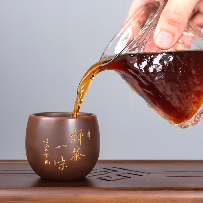 广西钦州坭兴陶茶杯主人杯品茗杯纯手工杯个人杯套装杯非紫砂建水