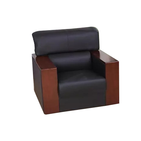 商务办公沙发扶手木皮办工室接待沙发皮艺简易会客沙发茶几