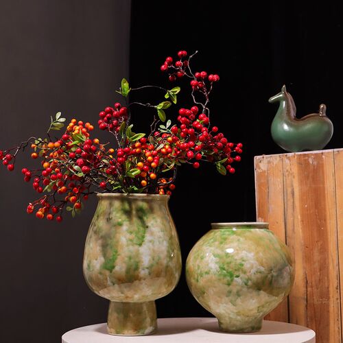 现代时尚陶瓷花瓶摆件样板房家居客厅书房办公茶室软装饰水培花器