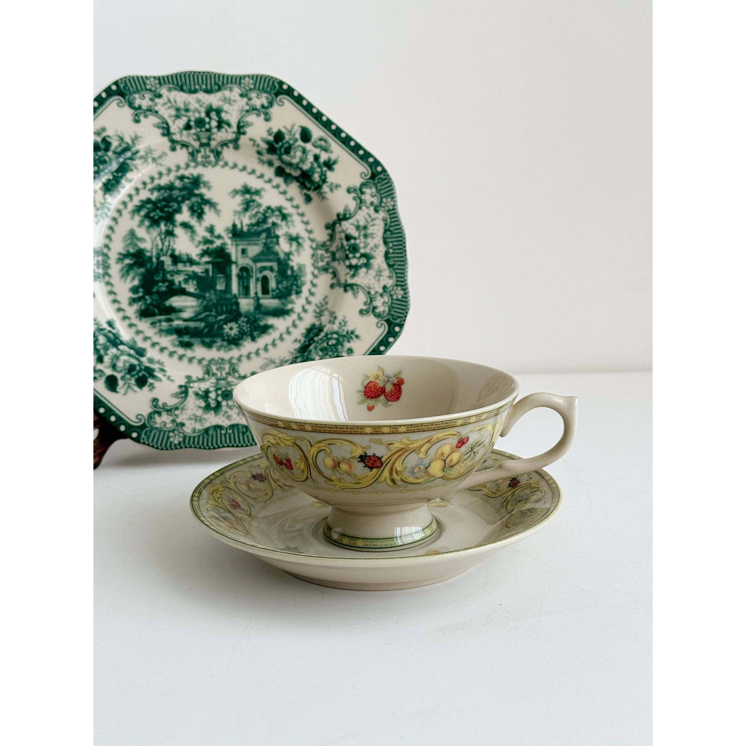 中古瓷器小清新水果系列 黑瓷釉中彩咖啡杯,鲜花速递/花卉仿真/绿植园艺,割草机/草坪机,淘宝优惠券,粉丝福利购,淘宝优惠卷