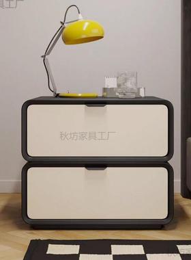 床头柜实木小型轻奢高级新款收纳奶油简约现代家用床边柜卧室客厅