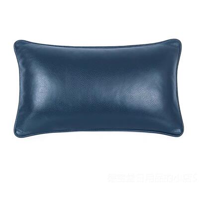正品头靠层牛皮真形皮抱枕腰枕黑色棕厅黄沙发靠垫轻奢方客汽车枕