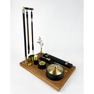 正品房四宝礼盒笔文墨纸砚高档摆件专业毛笔书套砚台笔架笔装法搁