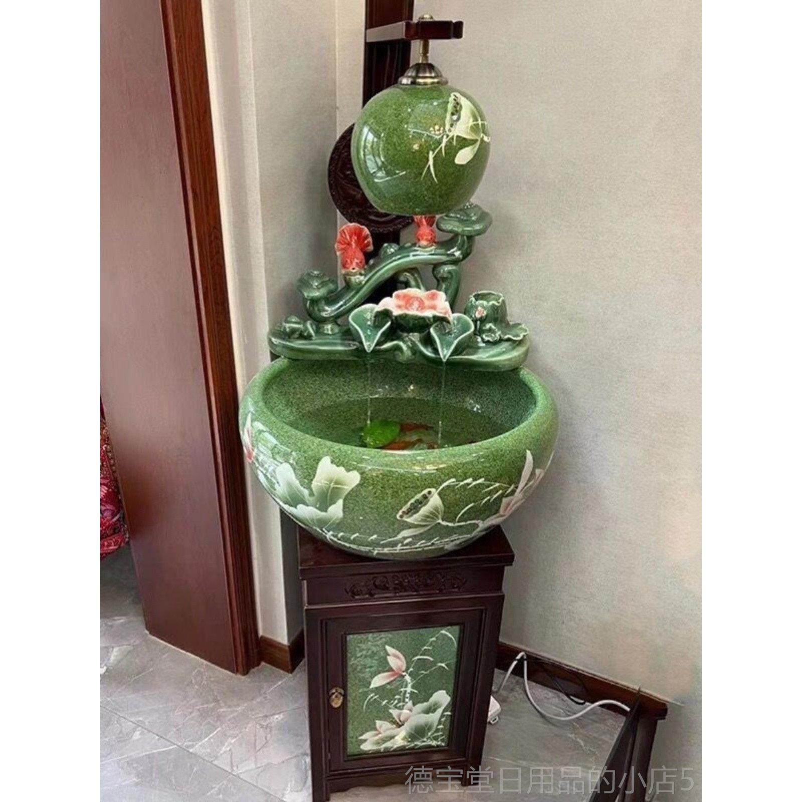 正品景德镇陶瓷鱼缸用柜式金缸落地鱼鱼缸家玄关客厅摆养鱼盆办公,宠物/宠物食品及用品,底柜/落地缸,淘宝优惠券,粉丝福利购,淘宝优惠卷