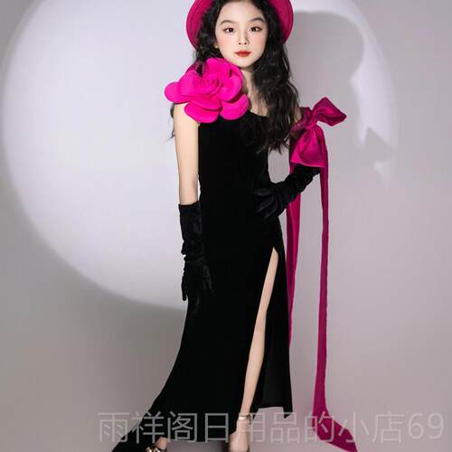 正品儿走童多胺T台礼服斜肩PK秀表演服模特演出服巴法式浪漫拖尾