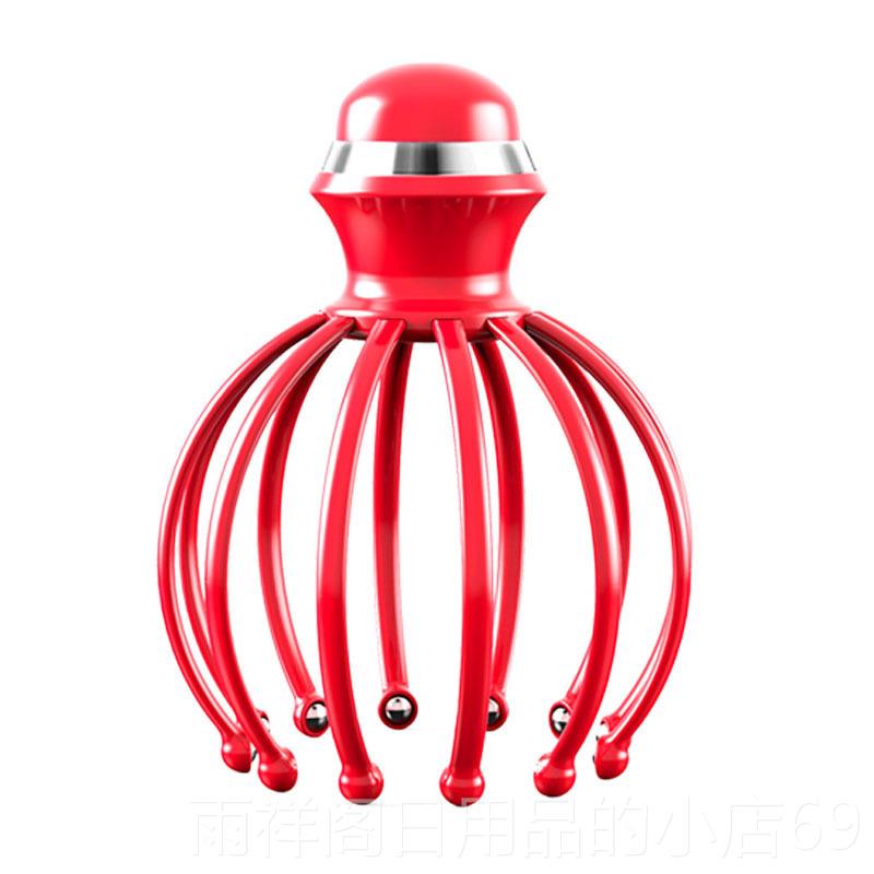 正品八爪鱼头部按器器电摩动头皮经络疏通滚珠挠头缓解头神家疼用