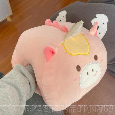 正品猪头可以插枕入手，暖学生女孩心午睡枕头，垫宿舍可爱的的冬