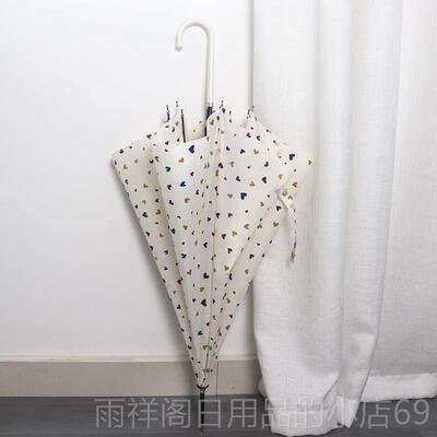 正品is森系古简约复遮太阳伞雨伞女文艺晴雨两用阳防n晒太阳伞长