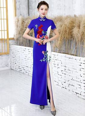 正品旗袍秀t台经典表演服装2205新款表长款优雅修身Loko年轻修身