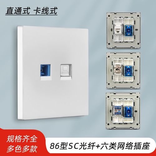 CAT6千兆6类屏蔽直通电脑插座光纤面板网络双口网线插座七类网络