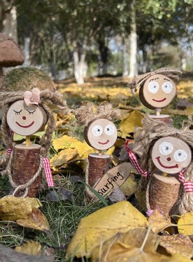 木制人物一家4口创意可爱摆件幼儿园环创装饰道具儿童房卡通饰品