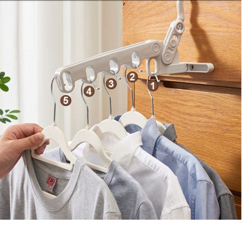 【下单立减0】可折叠晾衣架5孔免打孔便携式挂晾晒架衣浴室旋转