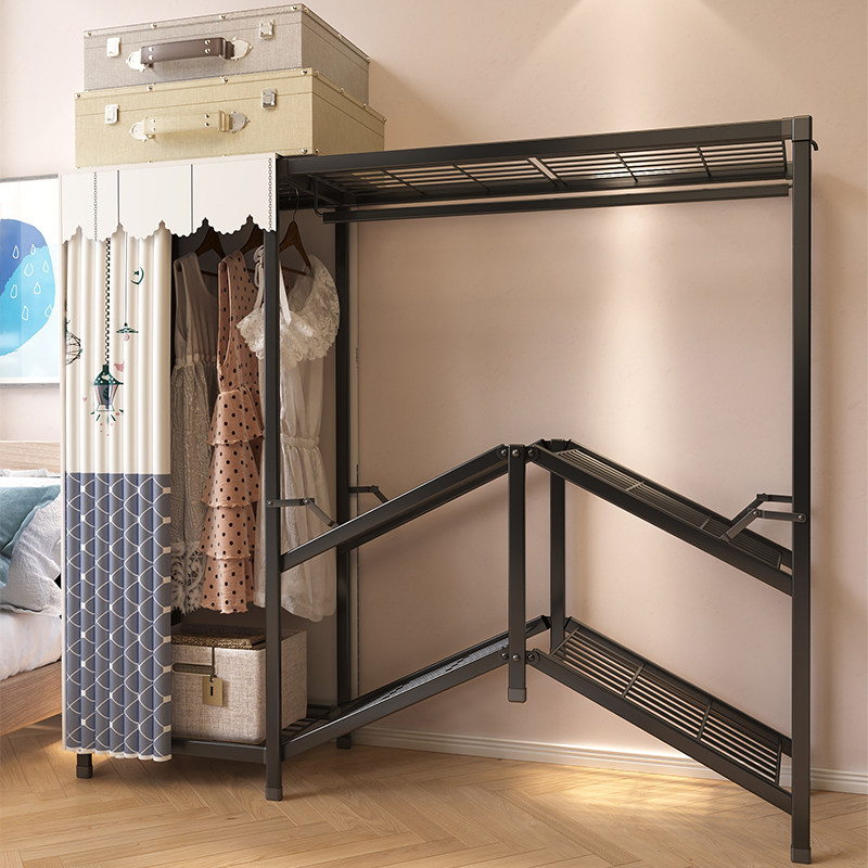 免安装折叠衣柜出租房结实耐用简易布衣柜加厚加粗全钢架卧室家用