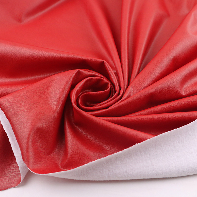 PU皮牛奶丝秋冬加绒保暖打底皮裤面料仿皮衫四面弹力DIY新款布料