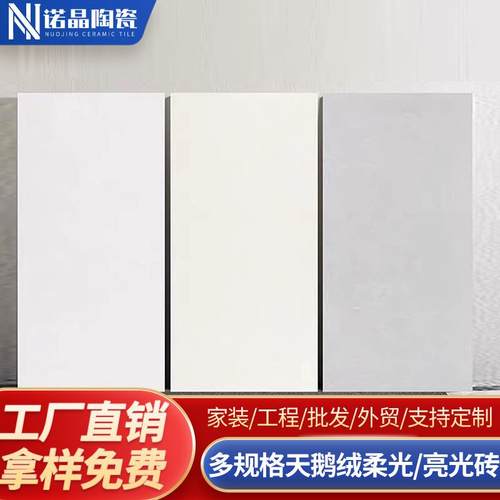 55度超白呸天鹅绒砖客厅卧室全屋奶油风卫生间墙砖地砖柔光质感