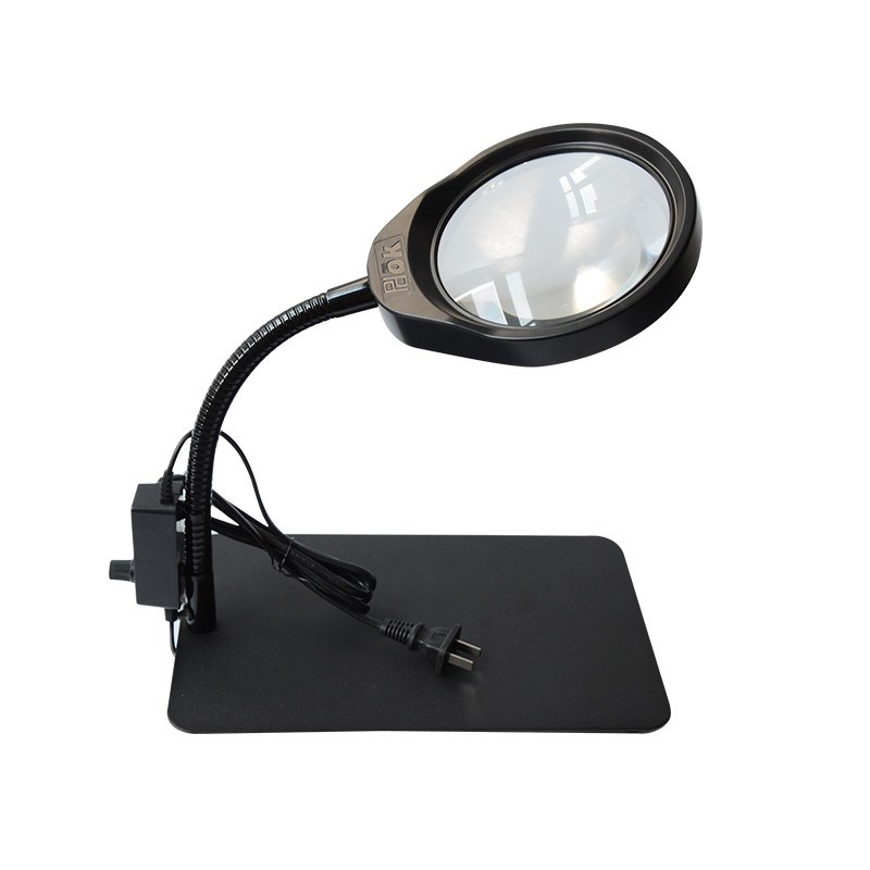 PDOK台式放大镜带灯高清30倍家电维修焊接织补雕刻工作台灯PD032C