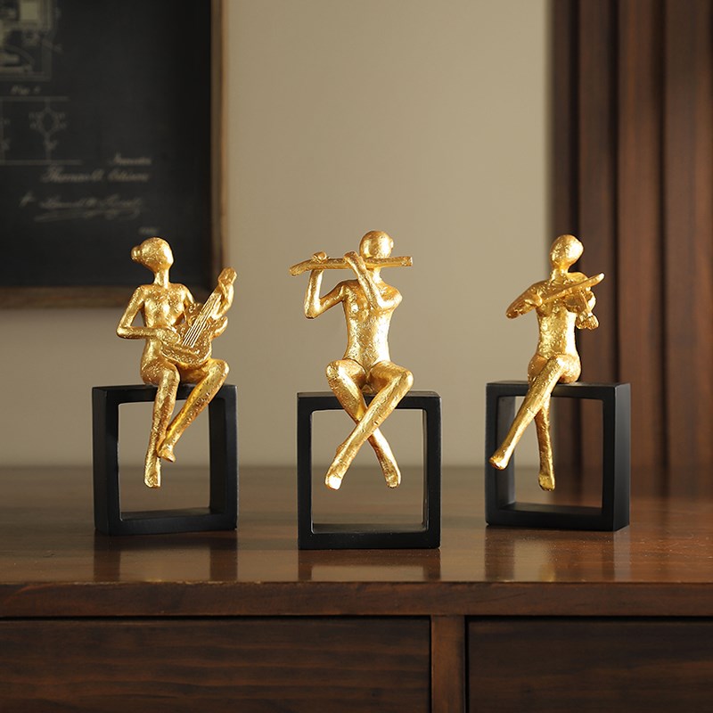 客厅音乐摆件电视柜高端大气上档次乐队人物现代简约摆设工艺品