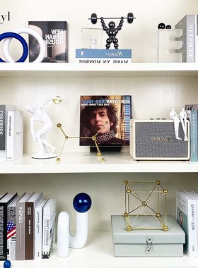 样板间书柜简约现代软装饰品创意玻璃工艺品相架家人物字母小摆件