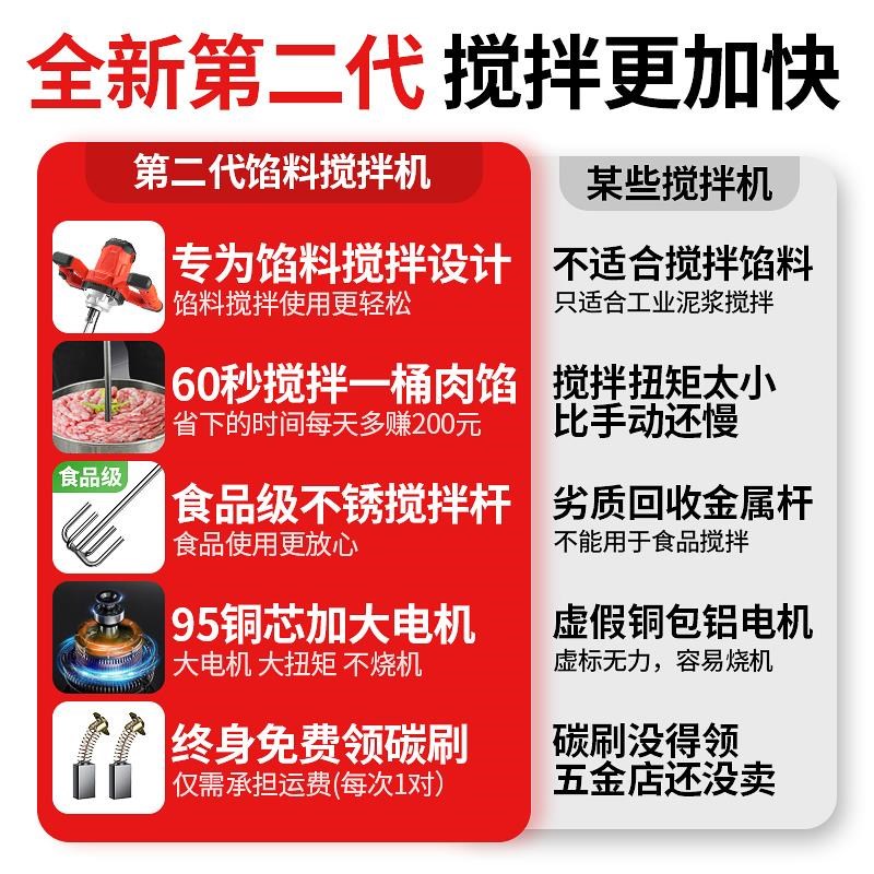 全自动肉馅搅拌机电动和面机商用揉面多功能厨师机打蛋器拌馅机