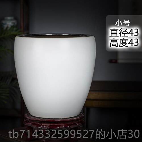 高档景德镇陶瓷鱼缸大号养花睡莲盆水荷缸轴庭客厅书房摆院件书画