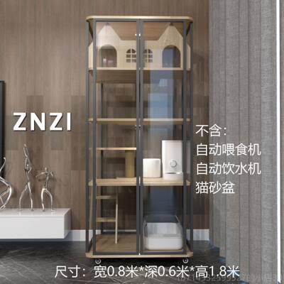 高档ZNI全璃景玻猫别高档大空间猫Z笼家用实墅木猫屋宠物室内猫咪