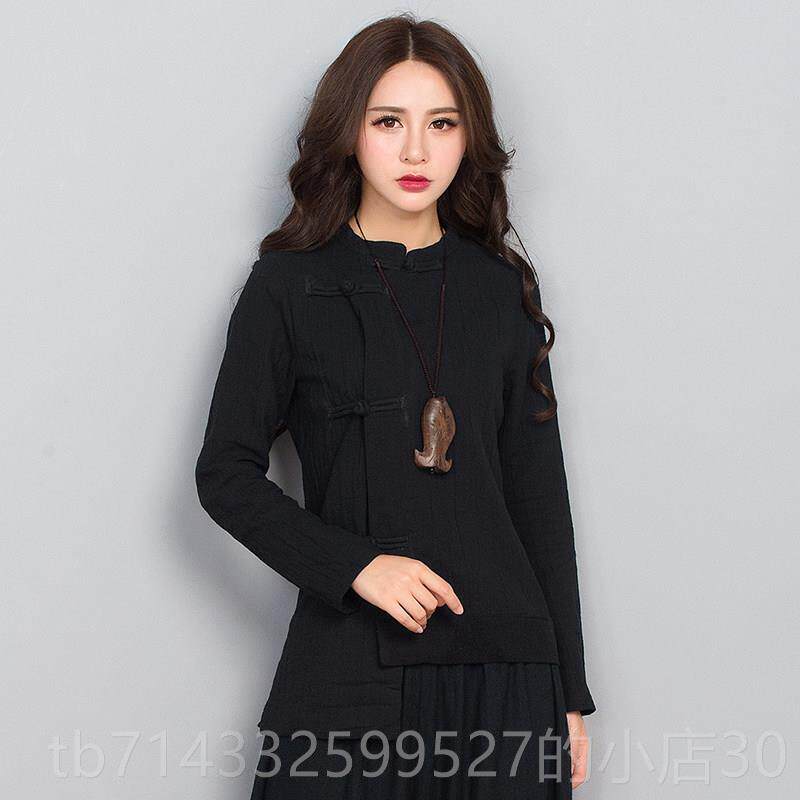 高档春季新款太改太极服时尚棉麻长袖女子中式良极服习上练衣