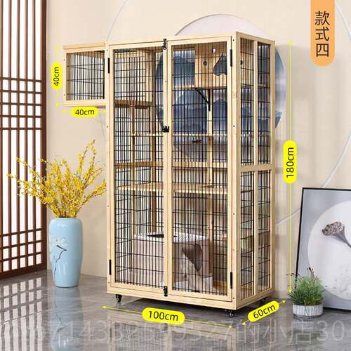 高档豪华笼家用实木猫柜笼超大自由空猫间三层猫屋可猫定制猫别墅
