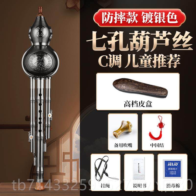 高档葫丝芦c调小学生业用降b成人儿童初学专专演奏镀铜7孔防摔葫