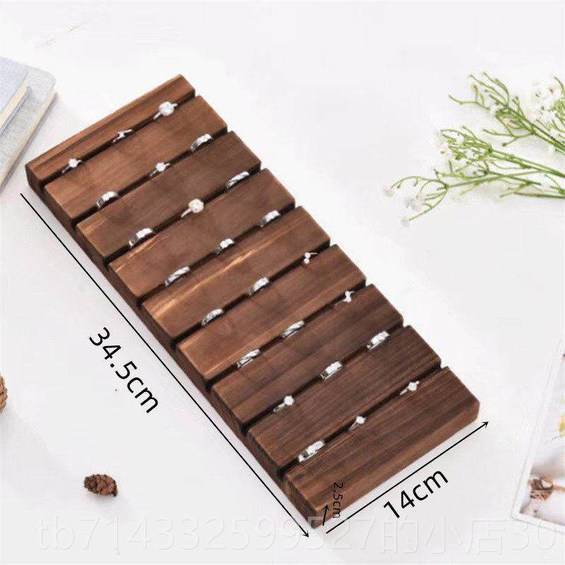 高档实戒耳指钉项台链木展示盒托盘饰品收纳首饰做旧柜台橱窗展示