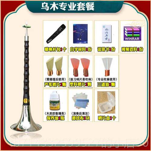 高档燕唢呐d器初学者全套成人专业降乐B黑京檀乌木调大中小号锁呐