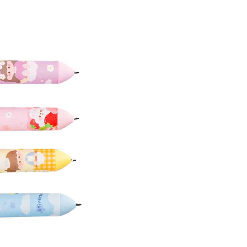 十色圆珠笔卡通可爱创意多色圆珠笔按压J式彩色多功能笔多色笔合