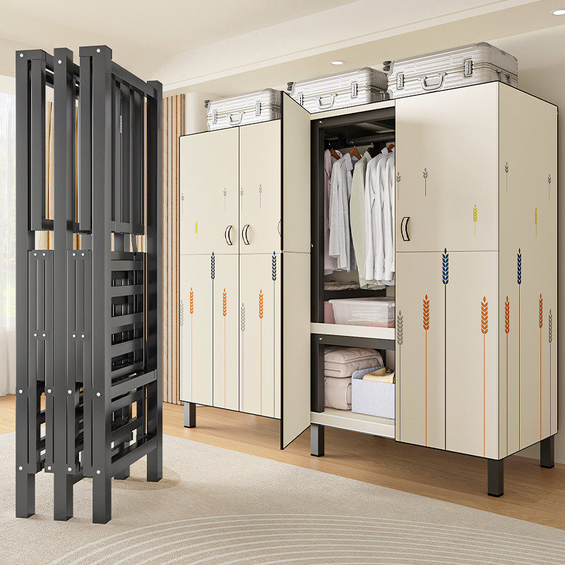 简易衣柜加粗加厚全钢架卧室家用出租房折叠布衣柜2024新款爆款
