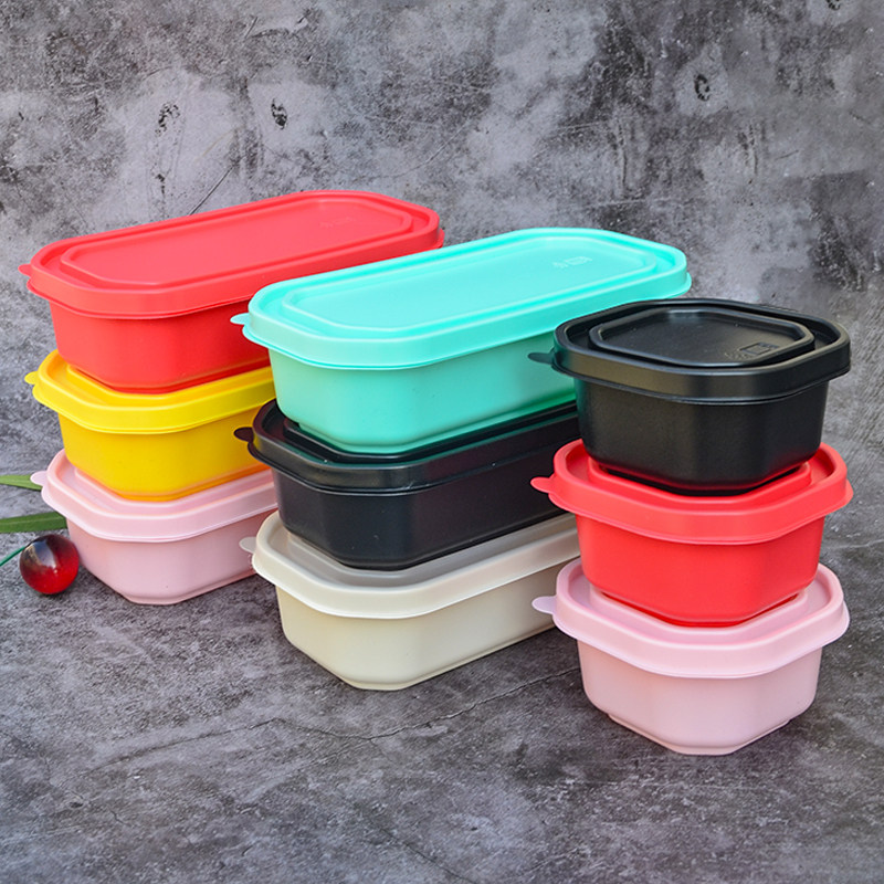 一次性打包盒长方形小碗菜小容量分格保温饭盒塑料防漏加厚小汤碗