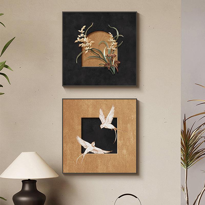 2024新款法式复古客厅装饰画卧室桌面摆画中古风餐厅挂画玄关壁画