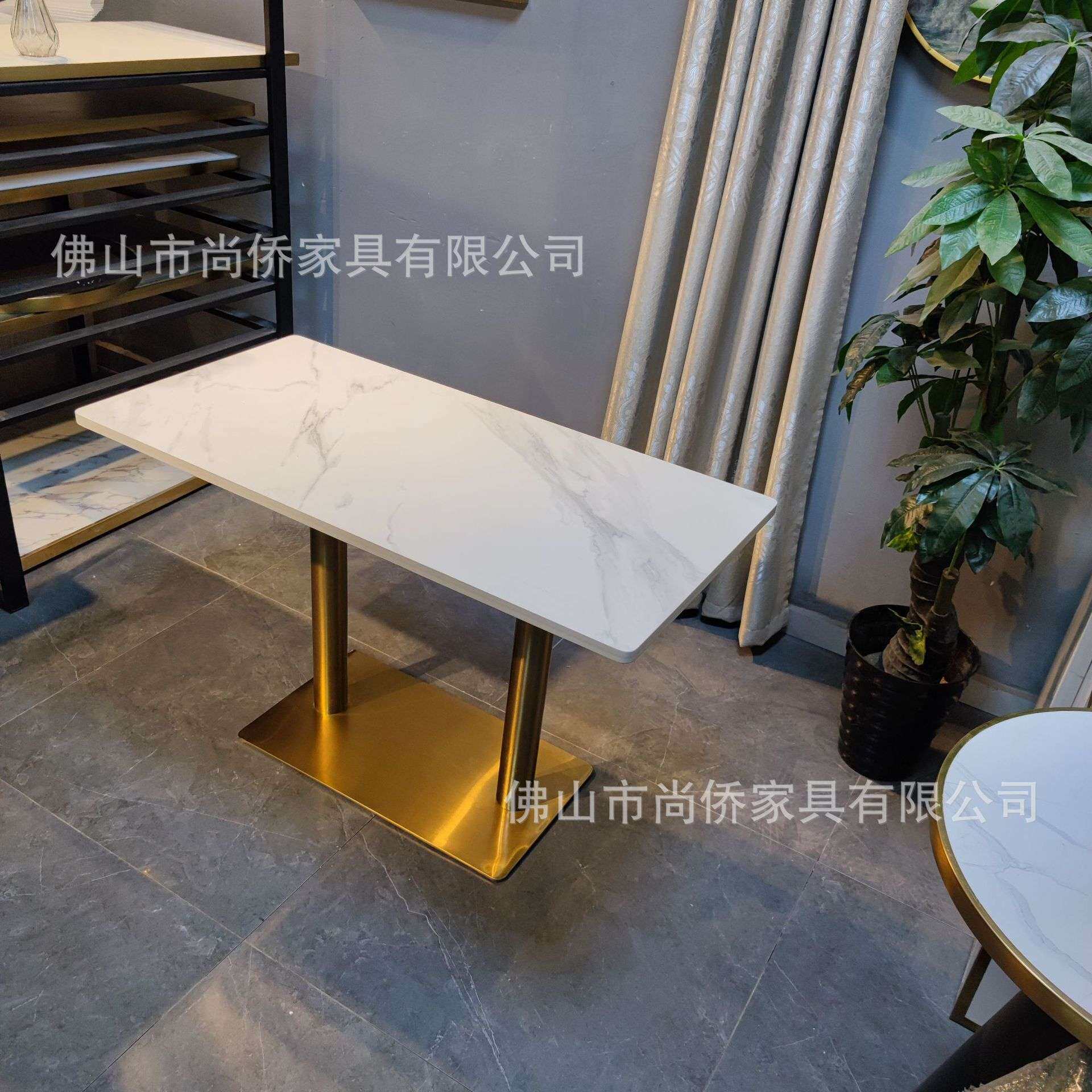 西餐厅长桌子快餐店桌咖啡店长桌网红奶茶店多人桌家用餐桌休闲桌