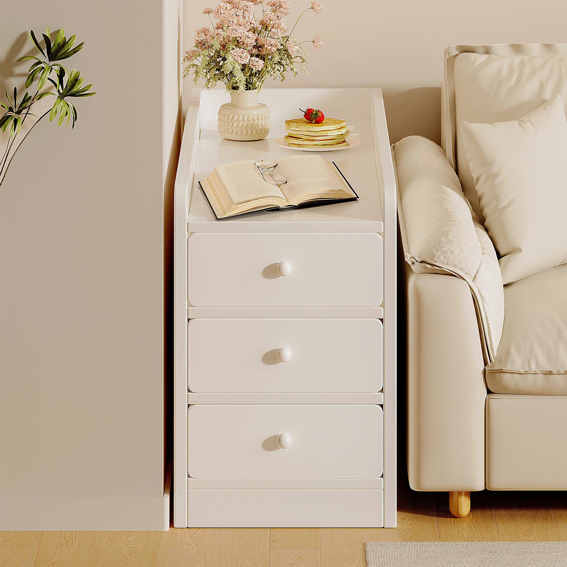 家用卧室床头柜实木床头小型30公分床边极窄夹缝20CM窄边置物柜子