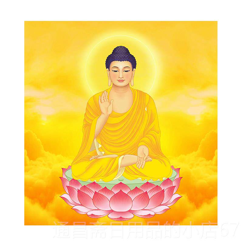 高档释迦牟尼佛弥佛肖像陀挂画客厅大太寺如阿阳来佛像装饰画壁画