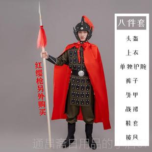 高档秦汉成人盔士兵服将军甲兵表演服代士演出服古岳飞铠甲朗诵满