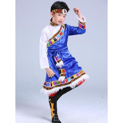 高档族舞蹈装演出服儿童秋季服西藏袖卓玛藏式藏衣服长水少数民族
