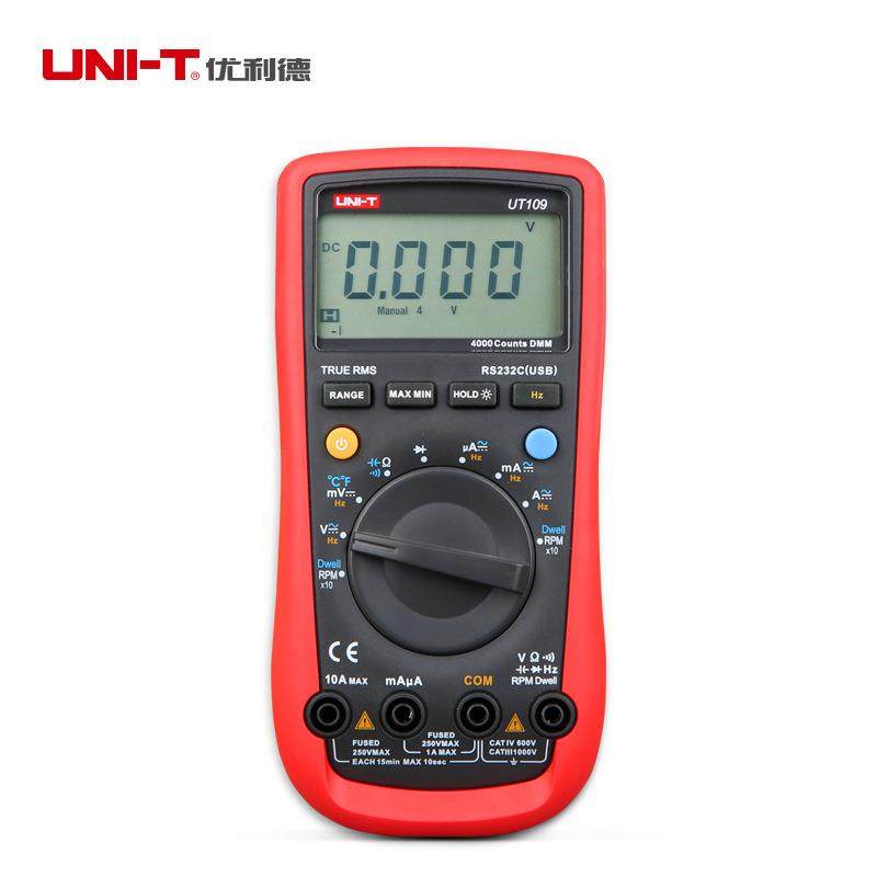 UT108 UT109汽车数字万用表数显式汽车检修表维修表