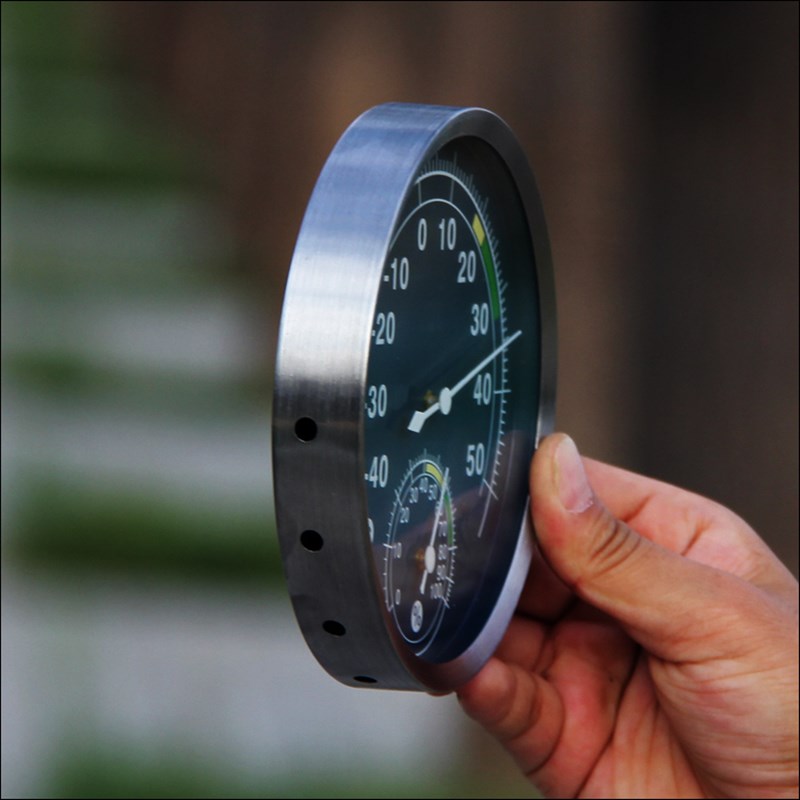 不锈钢温湿度计 家用高精度室内温度计湿度计 室内精准温湿度表